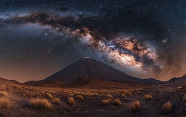 Milky Way Arching Over Volcanic Landscape