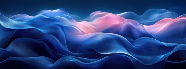 Poster - Blue Gradient Background Abstract Design Soft Light Glow Dark Texture Effect Banner Header