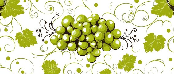 Green leaf border design. Spring-themed green leaf graphics suitable for design backgrounds. Illustration in a modern style.