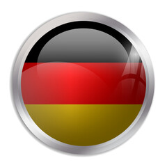 Germany flag - glossy circle button displays a colorful flag representing a country cultural identity and heritage. The essence of national pride and unity.