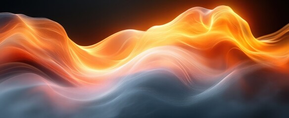 Poster - Abstract Art Soft Focus Smooth Gradient Orange Black Minimalistic Composition Atmospheric Lighting