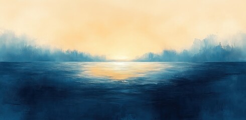 Leinwandbilder - Blue Beige Gradient Background Soft Light Abstract Impressionism Design