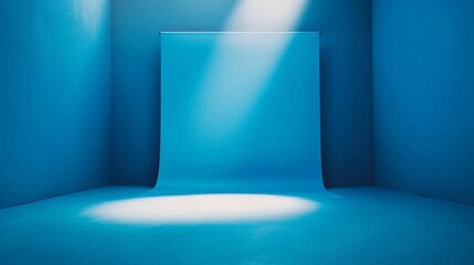 Wall Mural - Blue Studio Backdrop: Minimalist Photography Setup