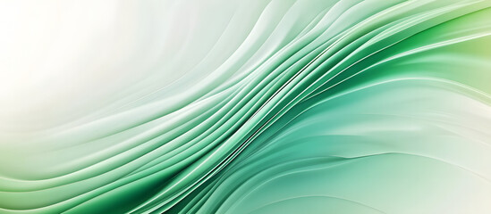 Sticker - Modern green gradient abstract curved layered lines background 3d rendering