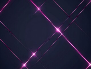 Wall Mural - pink neon lines crossing dark background