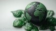 © Gaming - Green globe surrounded by leaves.