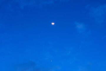 Wall Mural - venus appeared beside a crescent moon