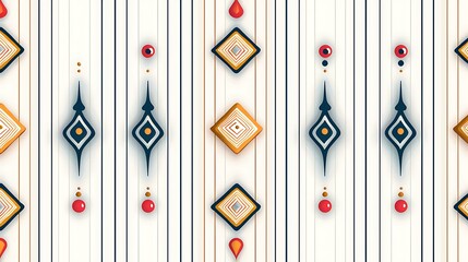 Artistic abstract patterns with ethnic influences, featuring vibrant and colorful geometric shapes