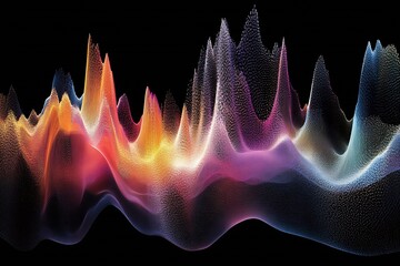 Fototapete - Dynamic colorful wavy mountain abstract with vibrant energy flow : Generative AI