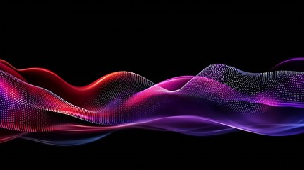 Poster - Abstract Colorful Wave Composition with Gradient Light on Black : Generative AI