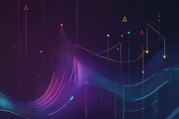 Aufkleber - Futuristic Abstract Technology Background with Glowing Lines and Geometric Patterns : Generative AI