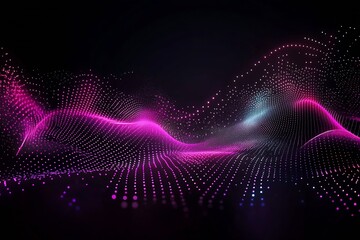 Fototapete - Digital Pink and Blue Waves in Motion Creating an Abstract Modern Pattern : Generative AI