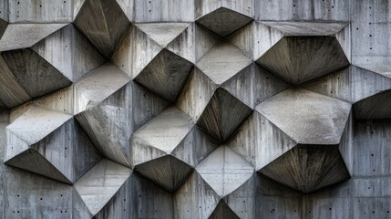 Leinwandbilder - Geometric Patterns on an Abstract Textured Concrete Wall in Brutalist Architectural Style