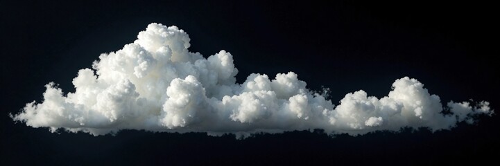 Wall Mural - Isolated white cloud drifts on a black canvas, abstract, simplicity, clouds