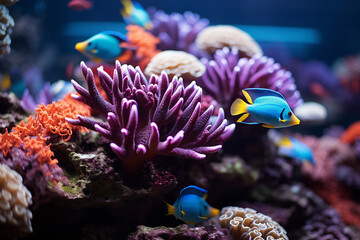 Wall Mural - repercussions and environmental consequences of deceased coral reefs have a domino effect on marine 