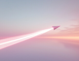 Sticker - Paper Plane Sunset Flight