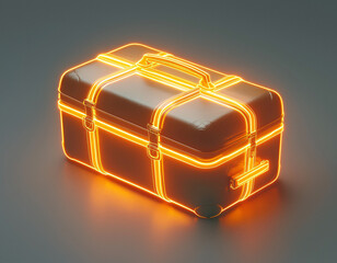 Wall Mural - Glowing Suitcase