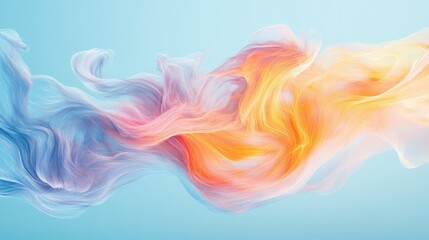 Wall Mural - Abstract swirling AI data visualizations symbolizing software development on a clean gradient background, leaving room for copy space.