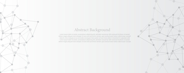 Wall Mural - design black and white abstract polygonal background and connecting dots and lines global network co
