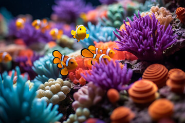 Wall Mural - ecological significance of clownfish in coral reef ecosystems lies in their enchanting ability to at