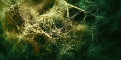 Green background with a spider web pattern