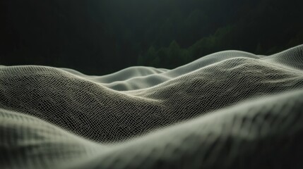 abstract mesh landscape 3d render digital art network texture wavy hills dark backgr