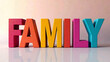 © SITARAM - This image features the word 'FAMILY' brightly colored, symbolizing the importance and vibrancy of leadership qualities in a professional or personal setting.