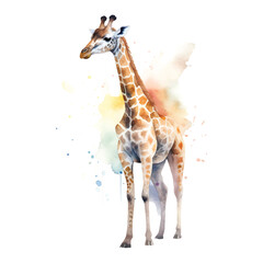 Wall Mural - Majestic giraffe watercolor vector illustration