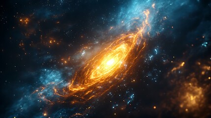 Wall Mural - Pulsating neon fractals converging into a radiant celestial point