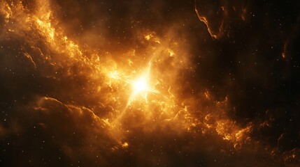 Wall Mural - Pulsating neon fractals converging into a radiant celestial point