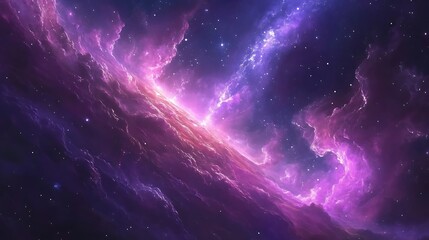 Wall Mural - Twisting neon fractals expanding into infinity under a cosmic horizon