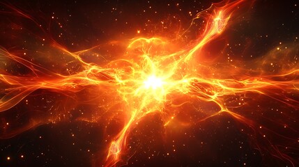abstract neon fractal designs radiating energy in a dark universe