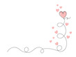 © Vdant85 - Hearts continuous one line art corner frame drawing,  heart love couple outline artistic isolated.