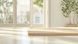 © JuanM - Natural light illuminates a minimalist kitchen with a wooden cutting board on the table