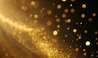 Wall Mural - A close-up of shimmering golden particles creating a dreamy, ethereal effect.