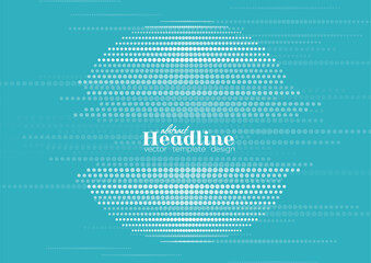 Aufkleber - Blue halftone dotted circle with glitch effect abstract minimal background. Geometric futuristic vector design