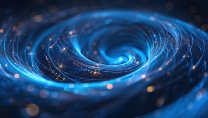Wall Mural - a spiral blue object with a lot of sparkles