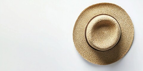 Boater Hat on white background.