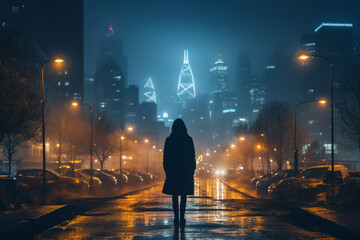 mist at night transforms city showcasing its architectural brilliance emitting a soft glow and creat