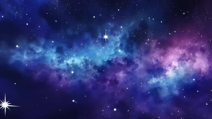 Wall Mural - layered watercolor background blending blue purple hues starry oceanic elements perfect artistic celestial 