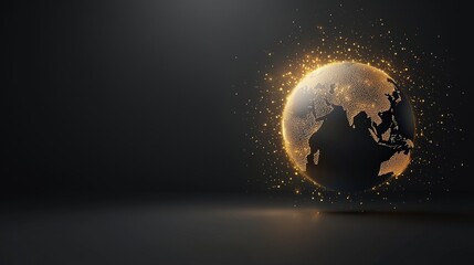 Wall Mural - a glowing sphere on a black background