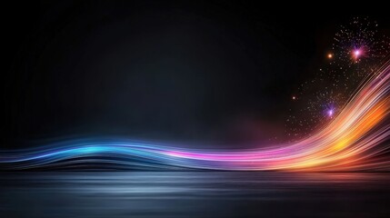 Wall Mural - a colorful wave with a dark background