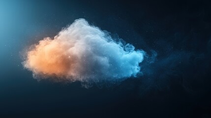 Wall Mural - a cloud with orange and blue colors
