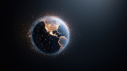 Wall Mural - a globe with a network of lines surrounding it