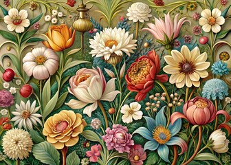  Art Nouveau background, Ai Generated