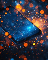 Aufkleber - Smartphone surrounded by an explosion of light effects