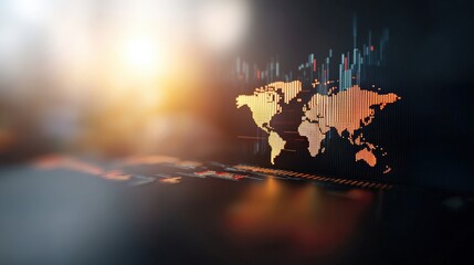 Wall Mural - a computer generated image of the world with a sun in the background