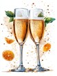 © Phanupong - Sparkling Champagne Glasses with Citrus Garnish and Bubbles