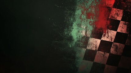 Poster - Grunge checkered racing flag background.
