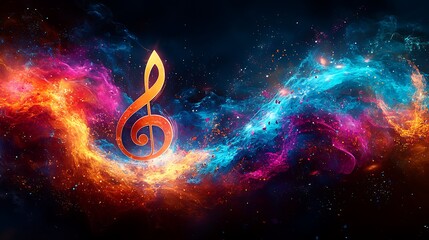 Wall Mural - Musical art abstract colorful note design high resolution hd image